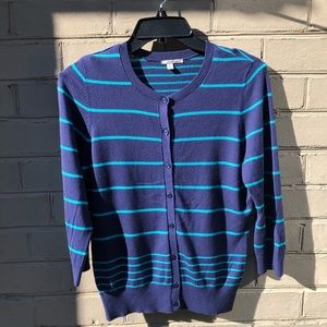 EUC Halogen Blue Striped Sweater Size M